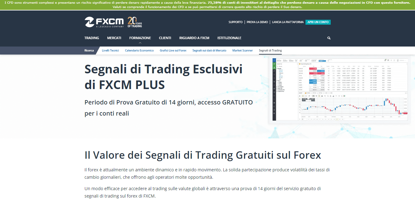 Accesso ai segnali di FXCM Accesso ai segnali di FXCM